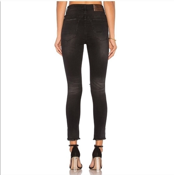 One Teaspoon High Waist Freebirds Rigid Skinny leg cropped jeans Sz 26 - Picture 3 of 16